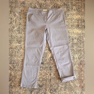 LOFT Light Gray-Blue Cropped Trouser/Chinos Women